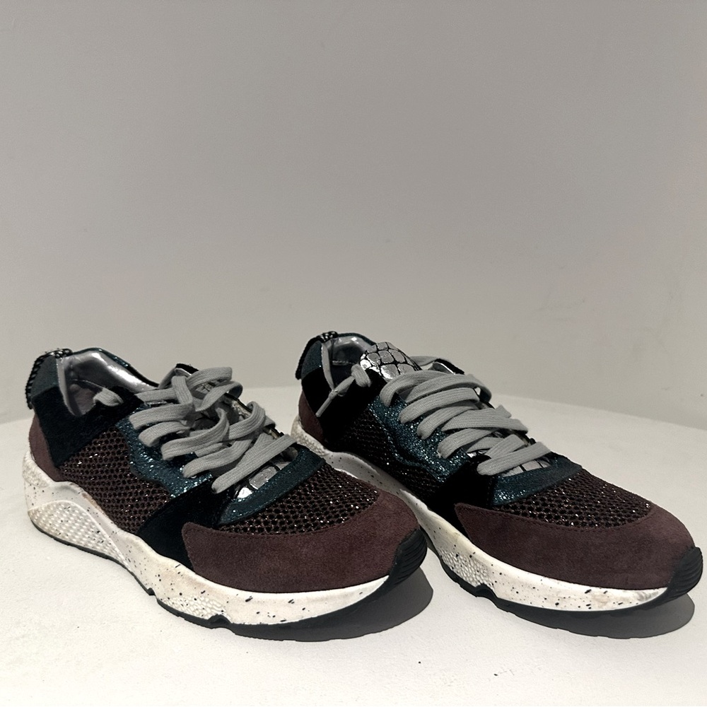 P448 Multicolor Sneakers with Mesh and Suede Details, Size 37,